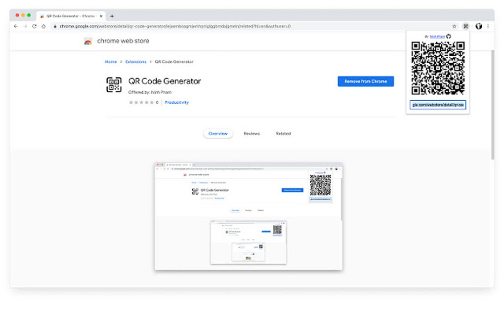 QR Code Generator for Google Chrome 拡張機能 無料・ダウンロード