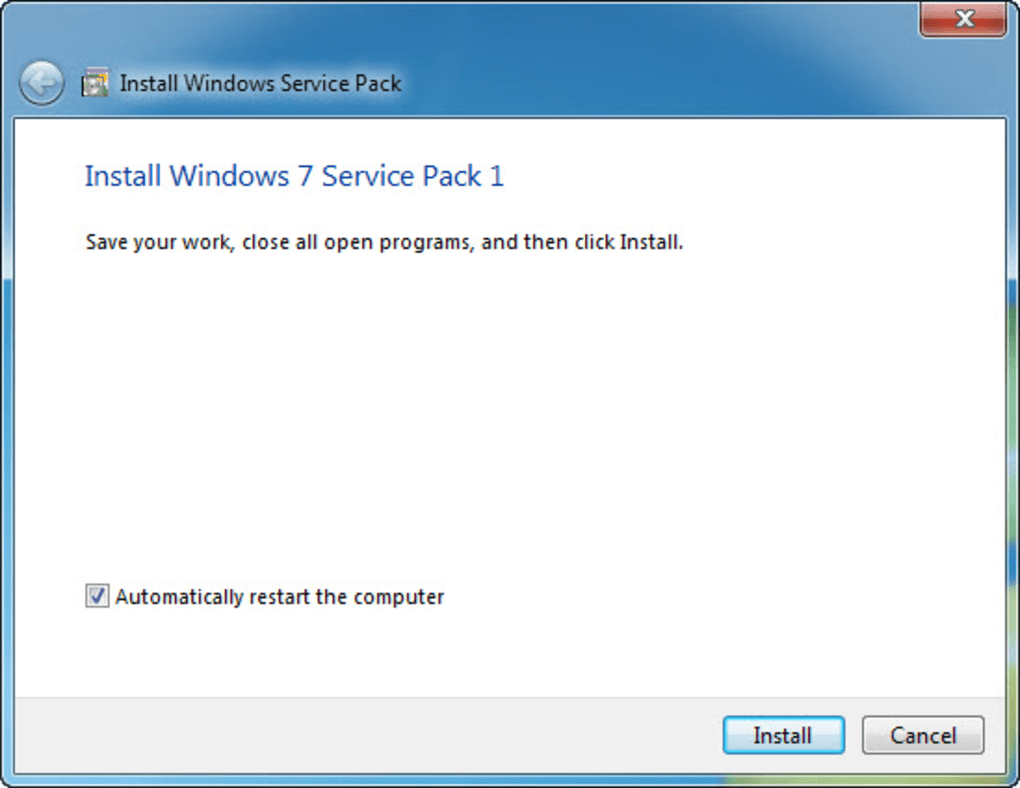 install windows 7 service pack 1