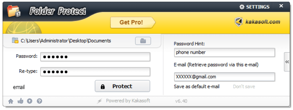 Password via. Protected folder. Kaka folder Protector 5.7.4. Passwd (утилита).