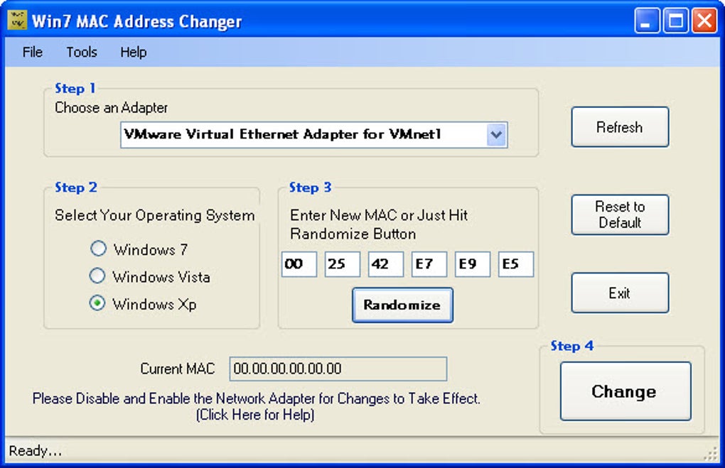 why change mac address windows 7