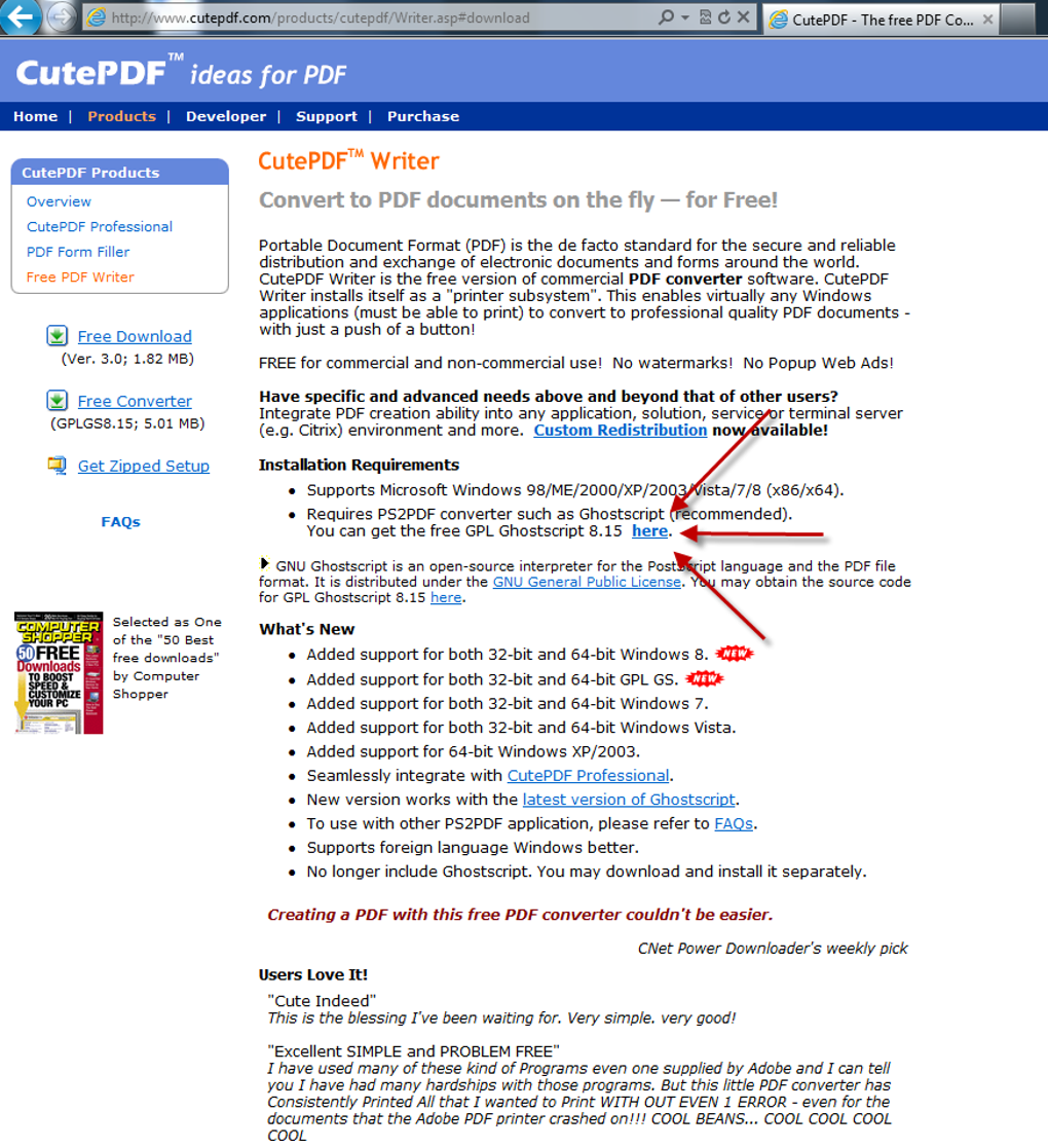 download cutepdf printer