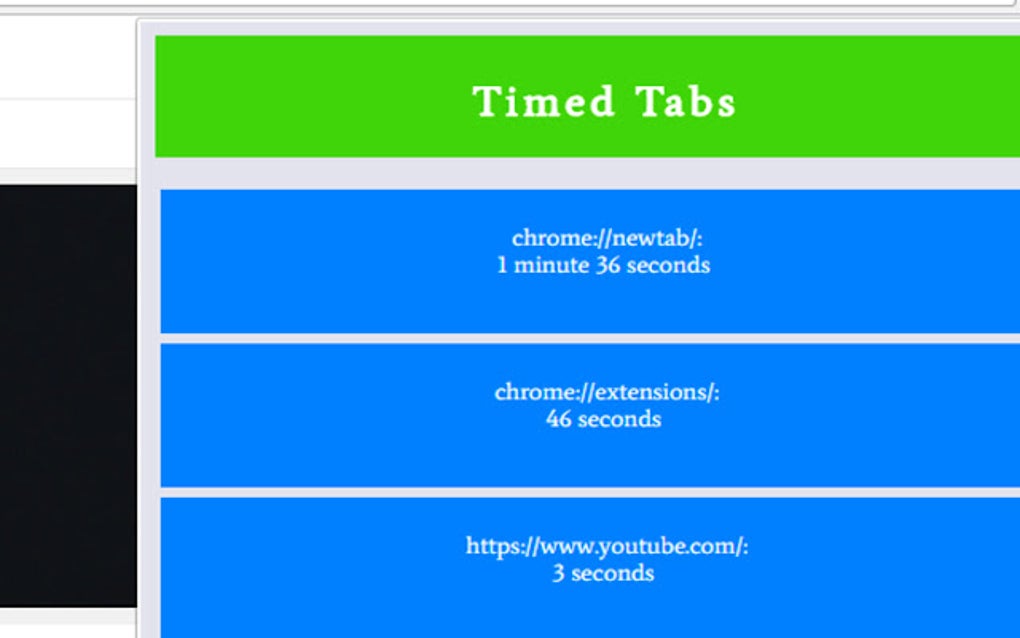 Timed tabs Google Chrome için Eklenti İndir