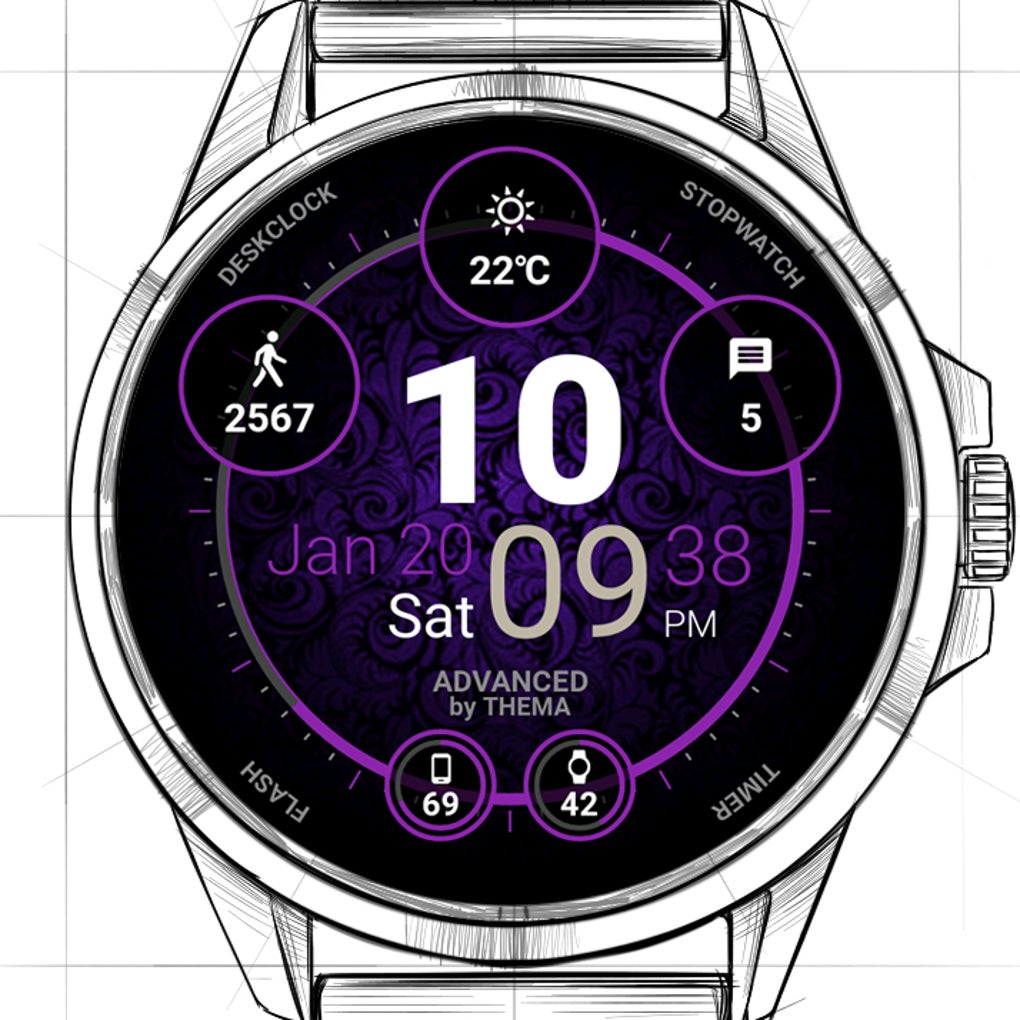 Advanced Watch Face Clock Widget APK для Android — Скачать