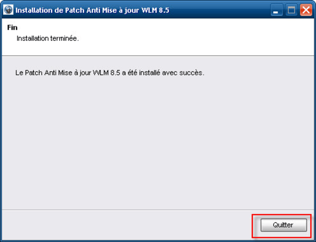 patch anti mise a jour wlm 8.5
