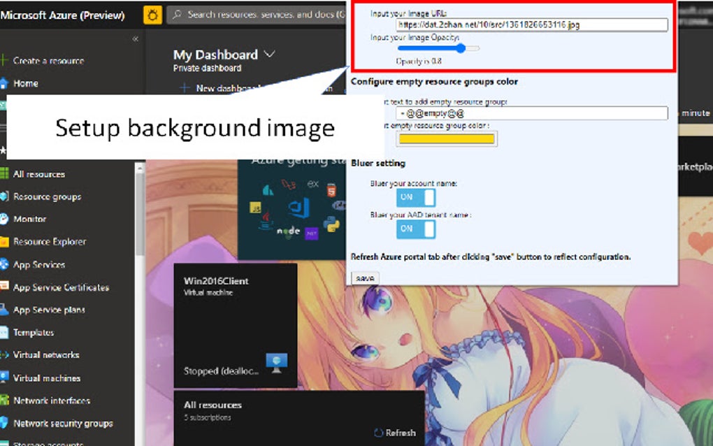 My Azure Portal Extention Google Chrome 