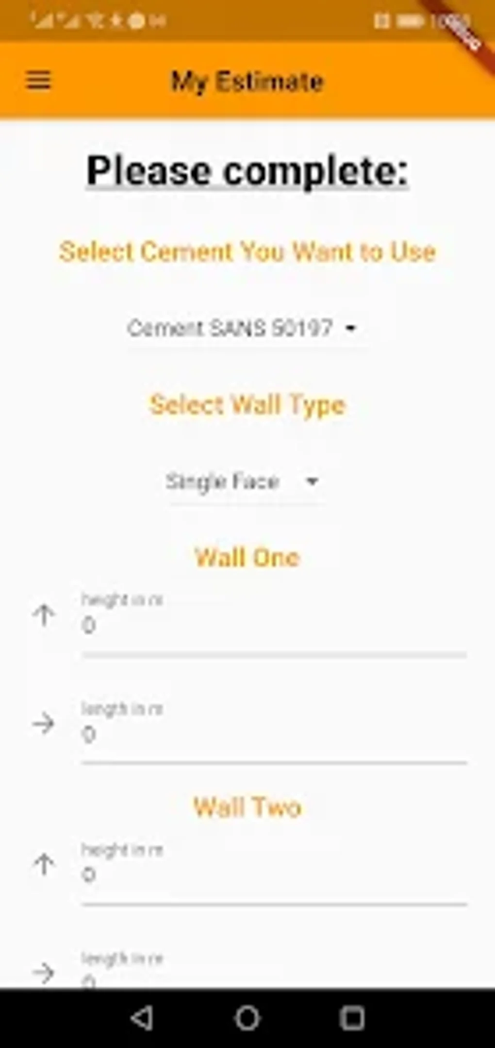 Android Bricks Cement Sand Calculat 