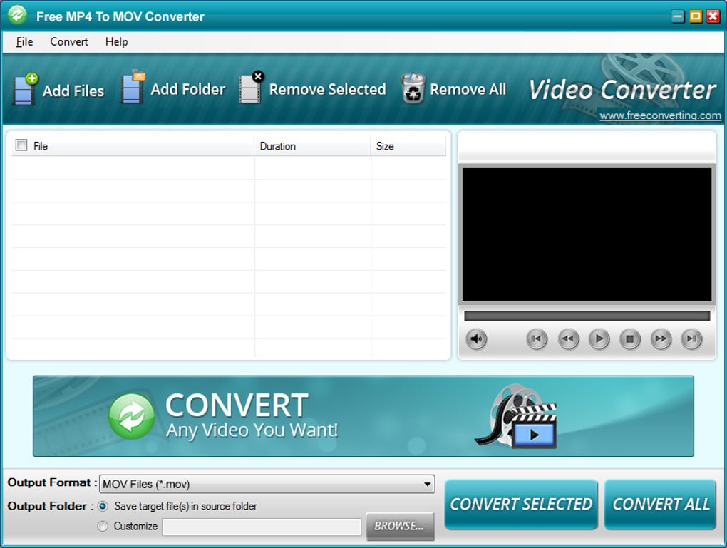 Free MP4 To MOV Converter Download