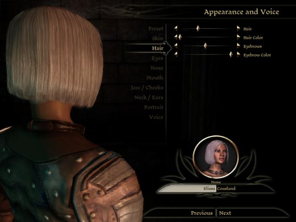 dragon age origins change character appearance