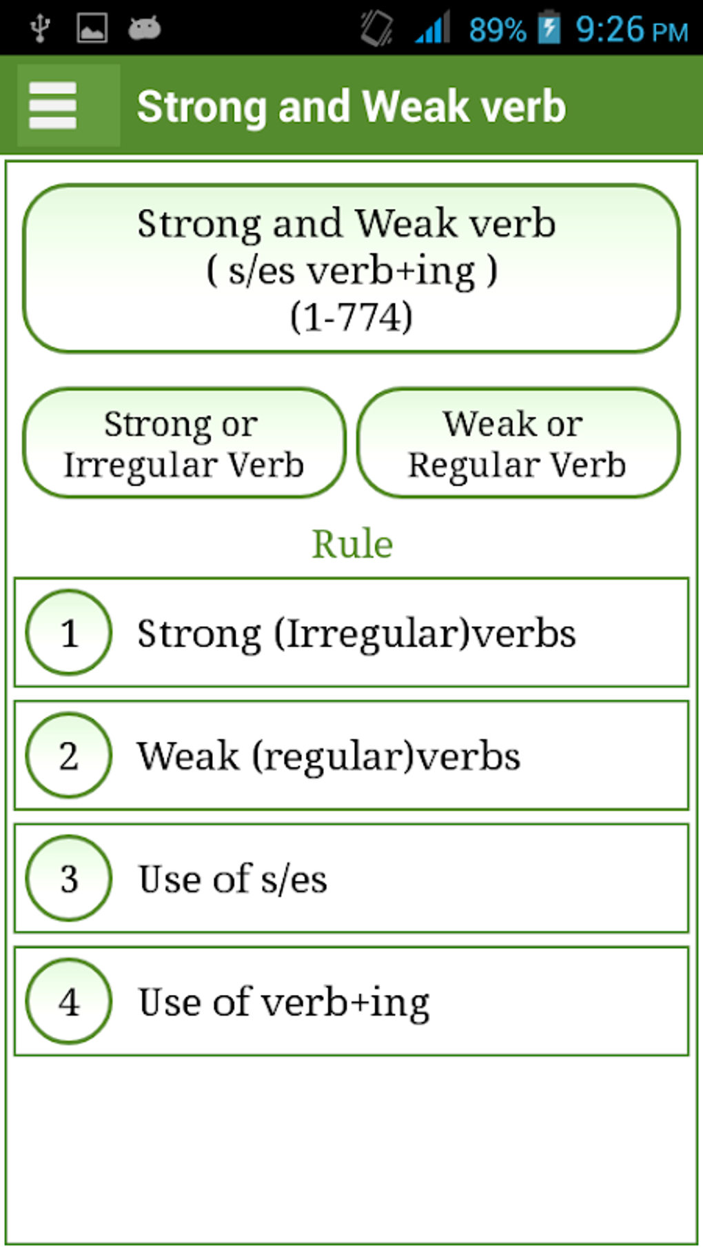 Irregular Regular Verb English APK для Android — Скачать