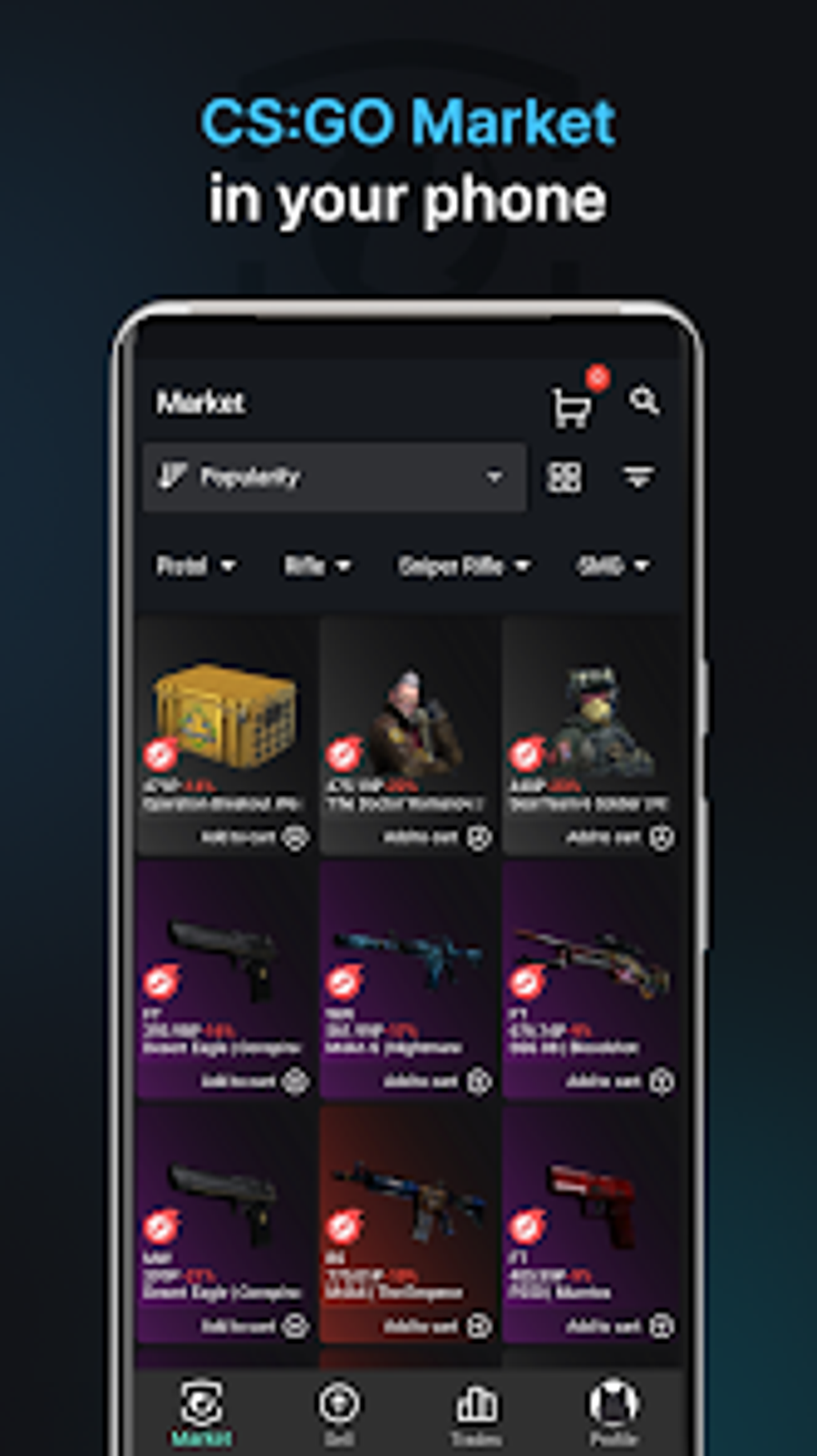 CS:GO Market - Buy sell skins для Android — Скачать