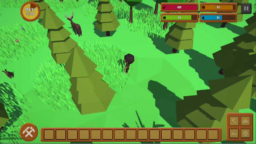 Screenshot of a roblox forest survival game