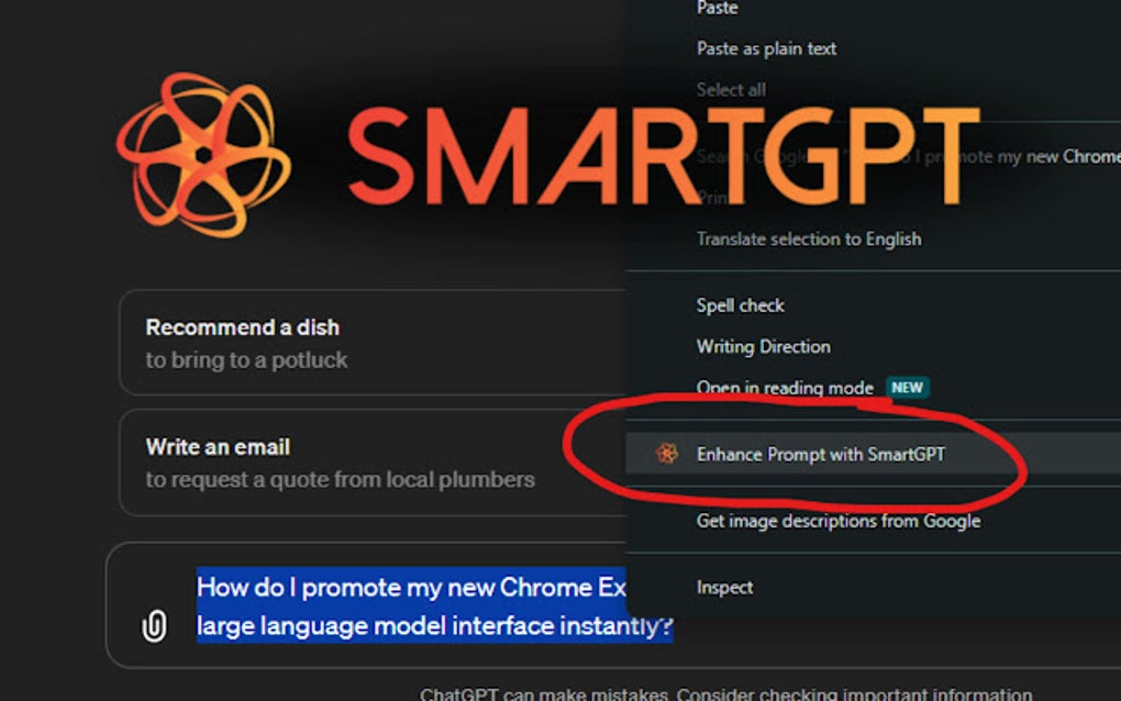 SmartGPT Prompt Enhancer Google Chrome 용 - 확장 프로그램 다운로드