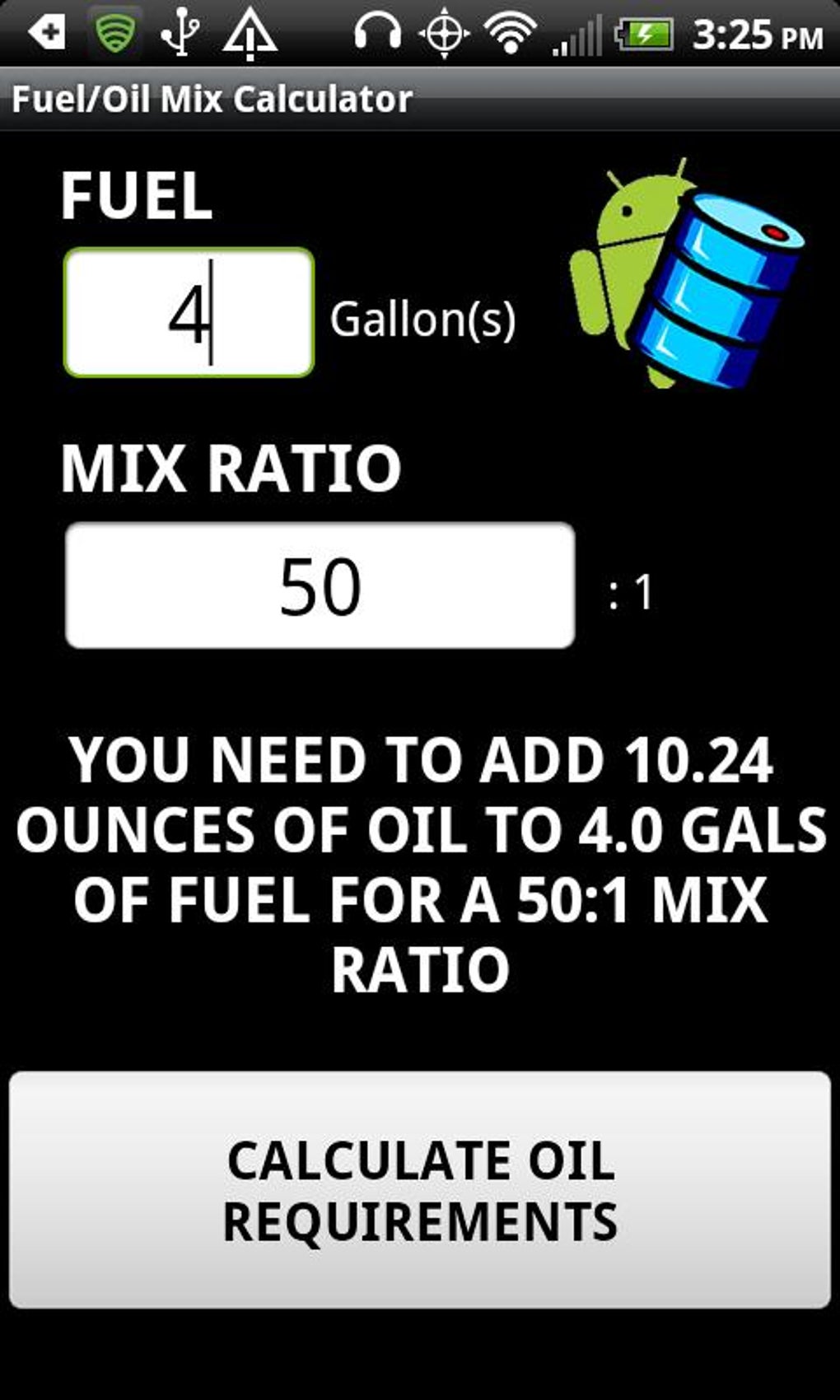 Fuel/Oil Mix Calculator APK for Android Download