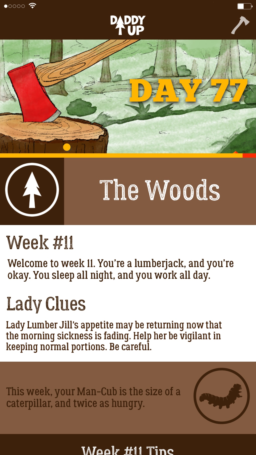 The Lady is a Lumberjack. Daddy on Android.
