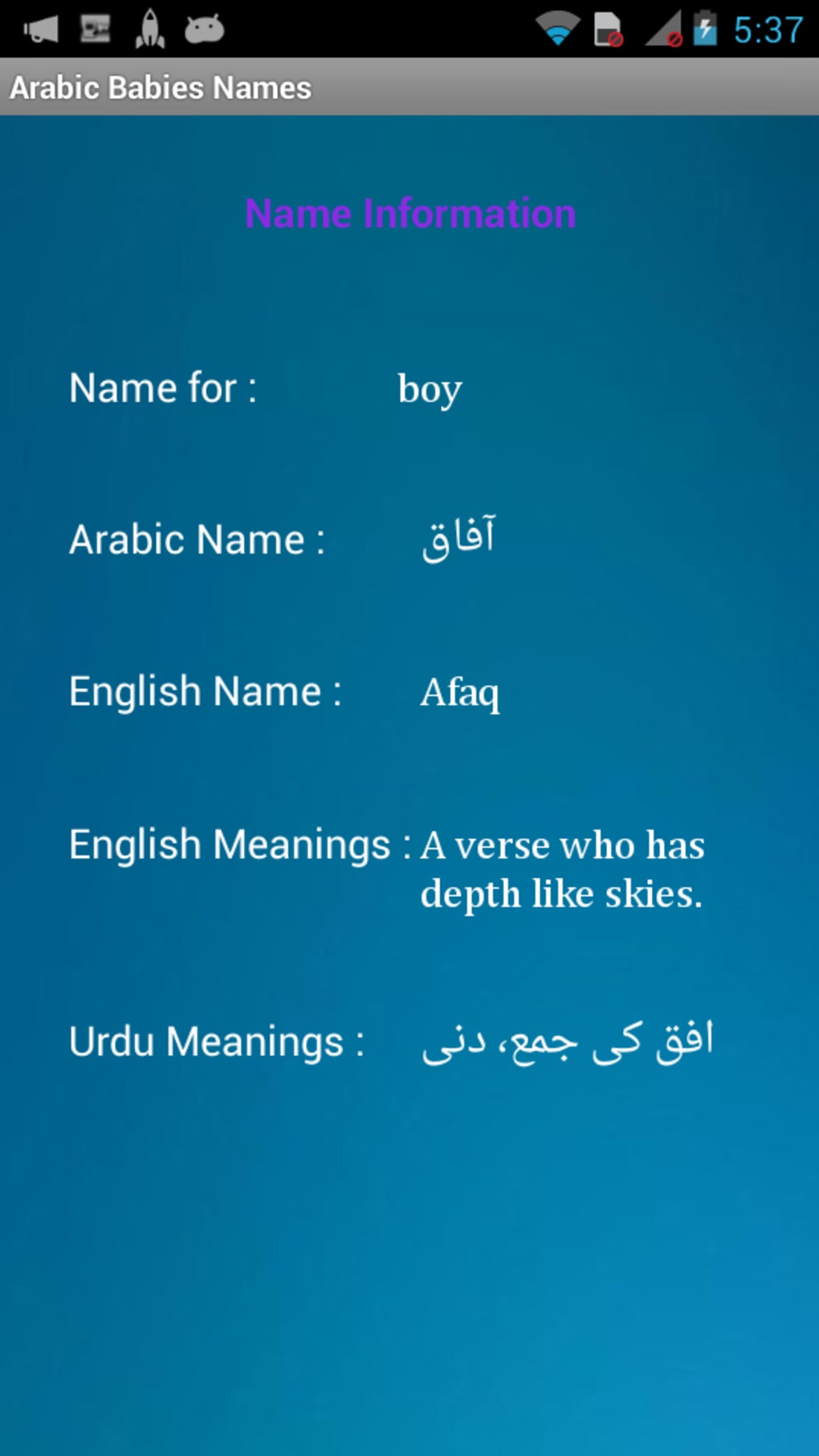Islamic Names Meaning In Urdu Boy
