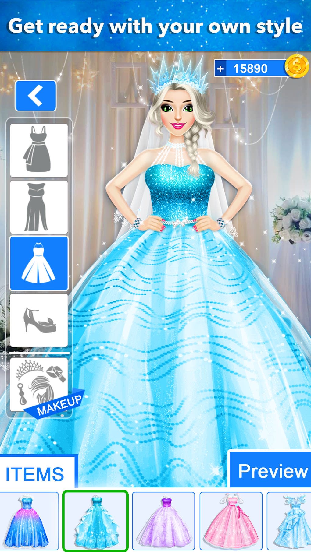 Ice Princess Wedding Dress Up For