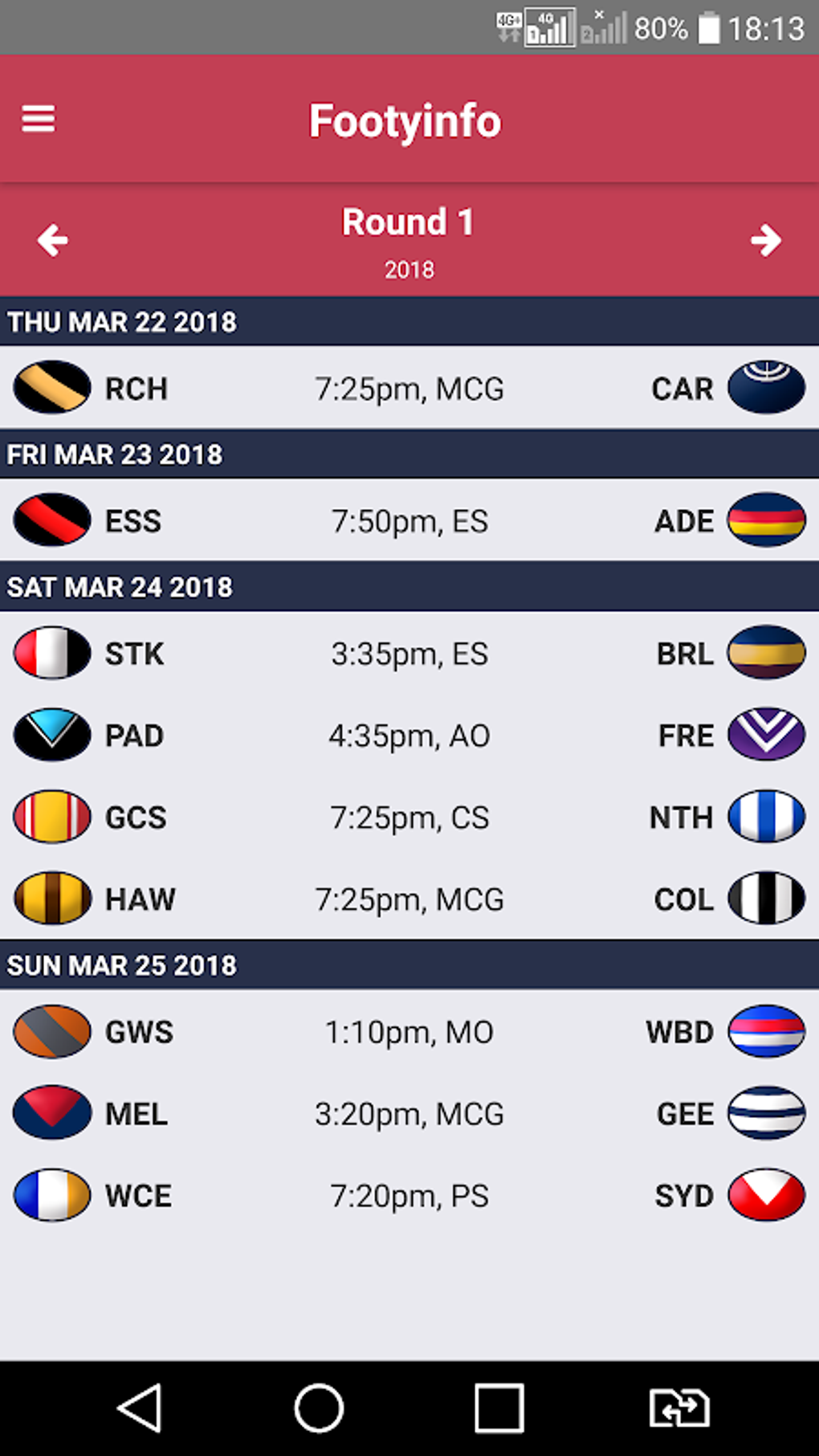 AFL Footyinfo Live Scores APK For Android Download