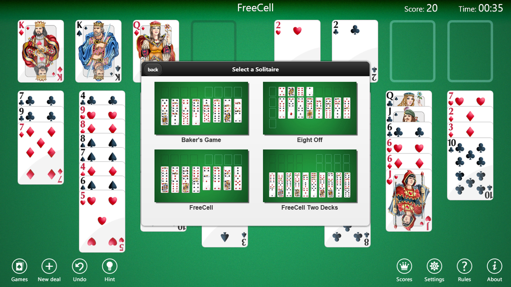 old version of freecell for windows 10