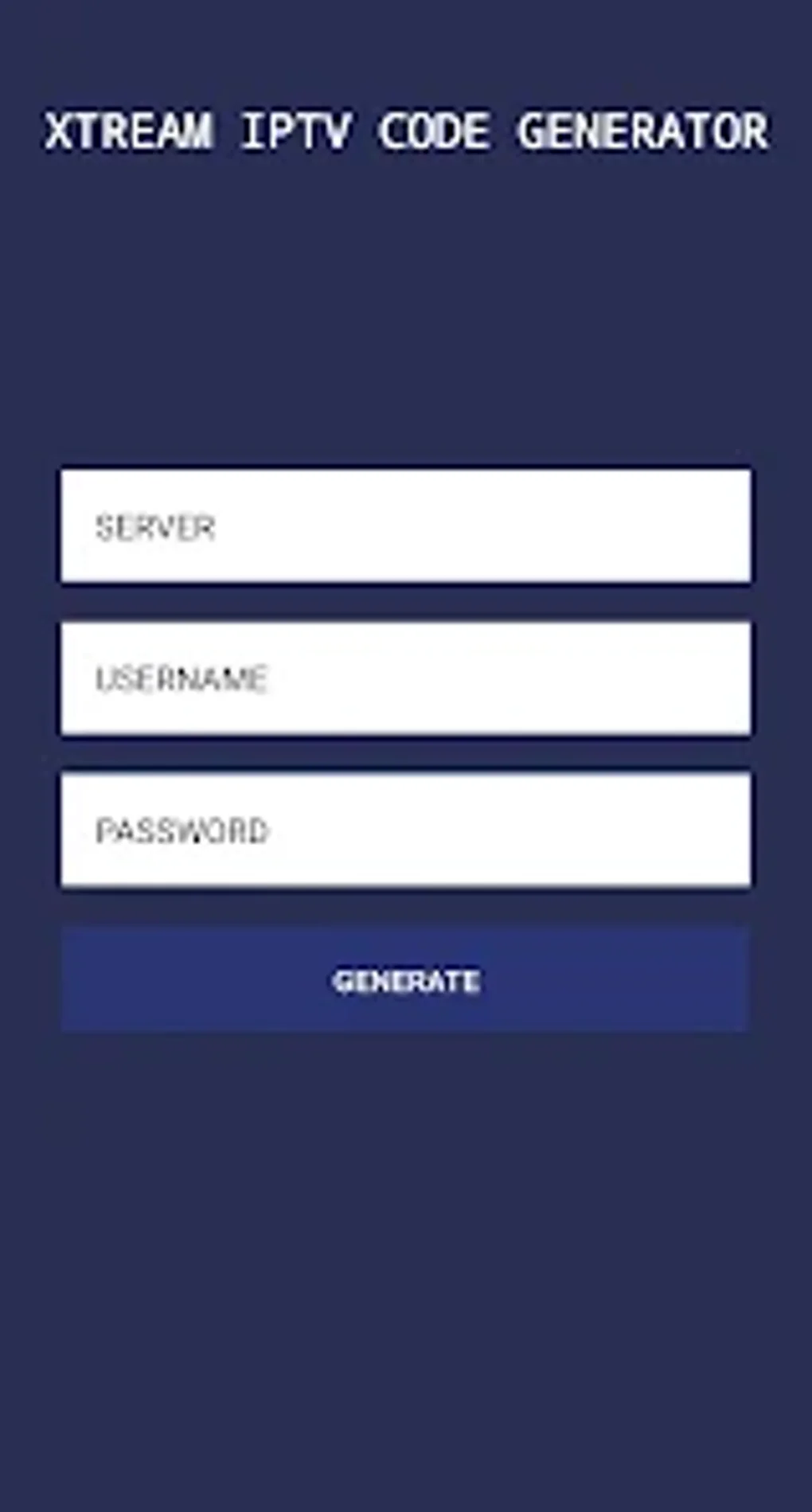 XTREAM IPTV CODE GENERATOR Para Android Descargar