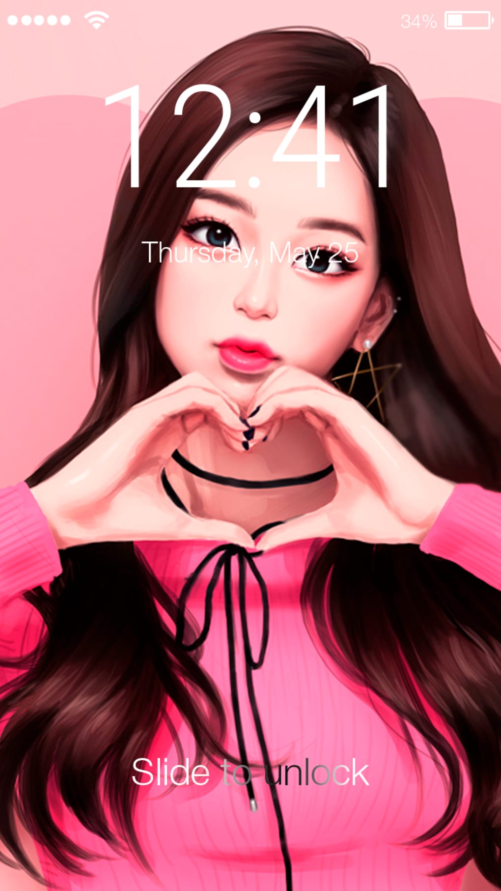 Korean Girl Teen Wallpaper Kpop Cute Pink Screen voor Android - Download
