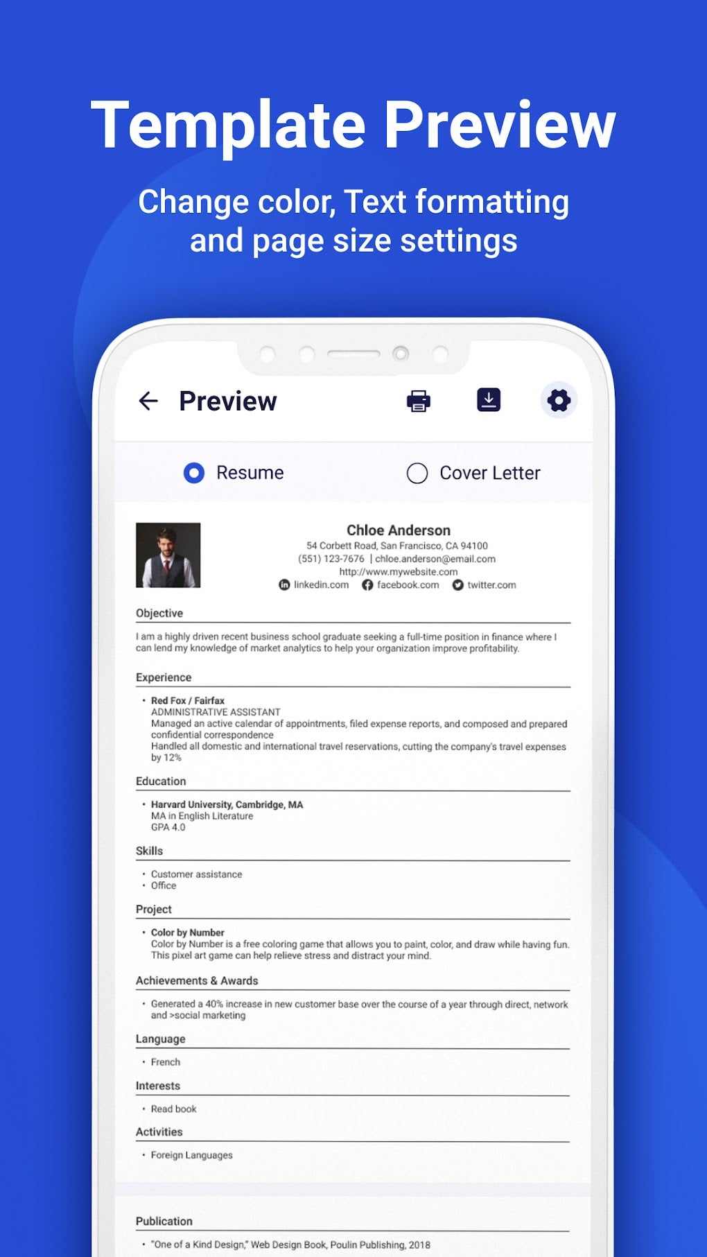 resume builder mobile