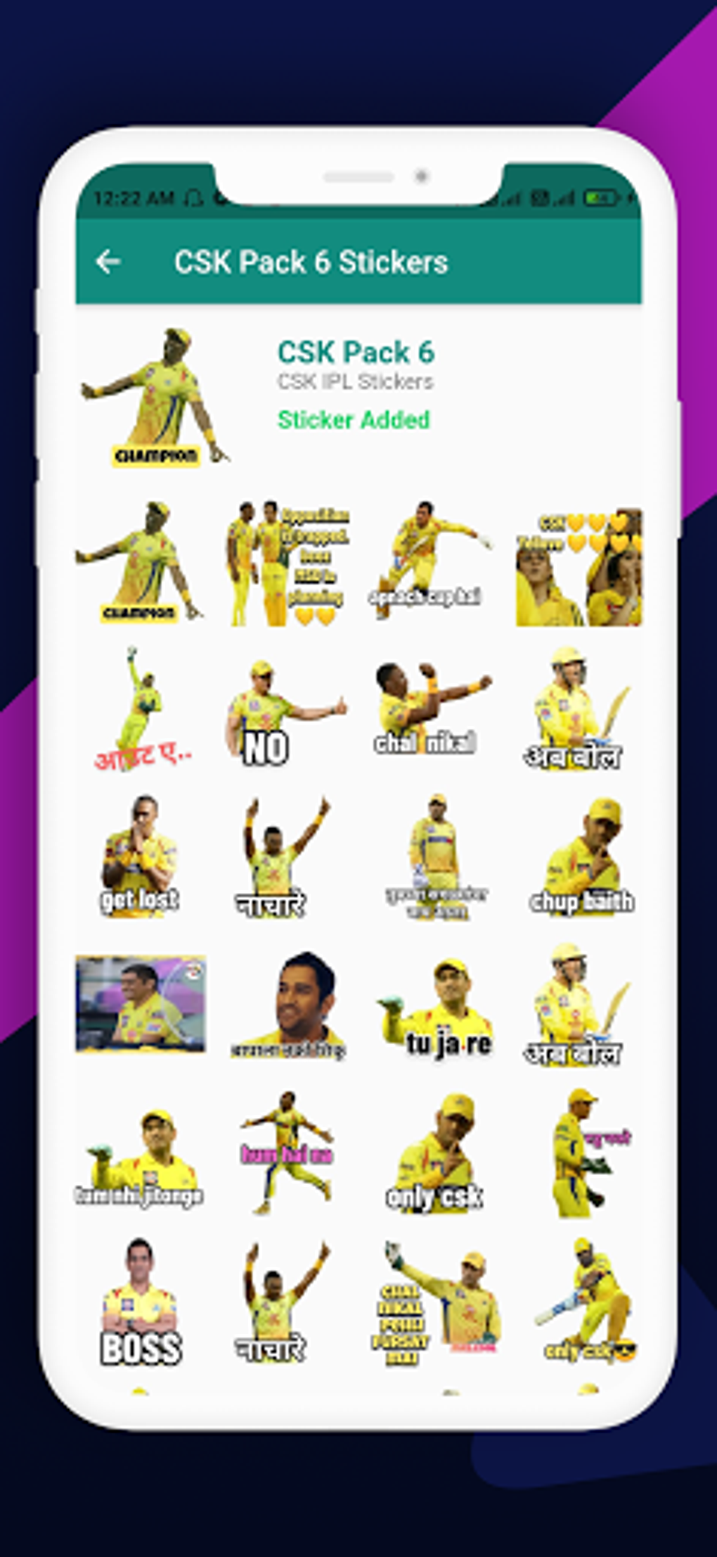 CSK IPL 2021 Stickers For Android - Download