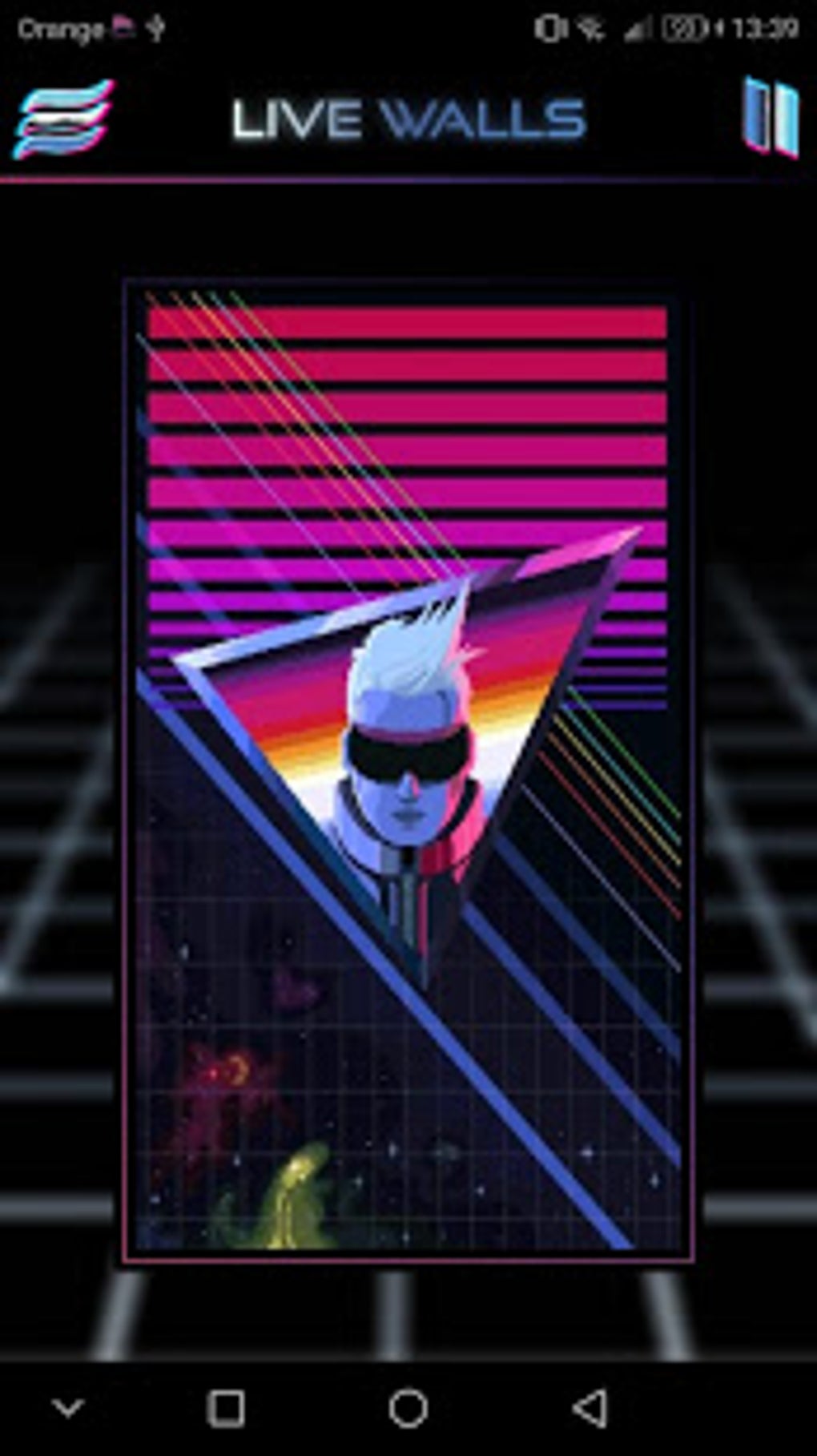 Retrowave Wallpapers PRO Live WallsGIFs Radio для Android — Скачать