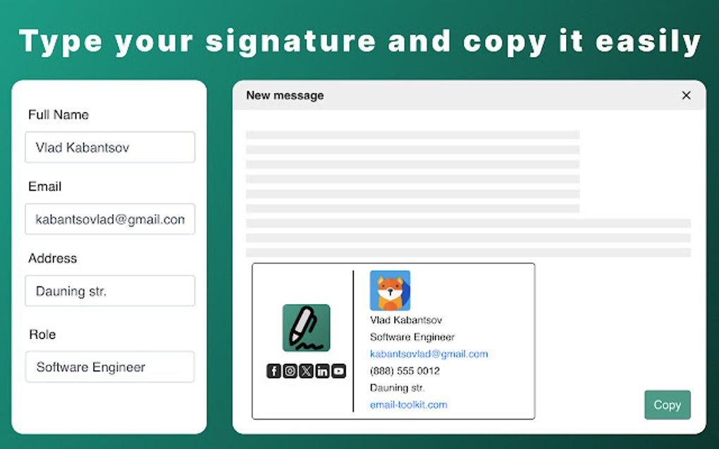 Html Email Signature Generator