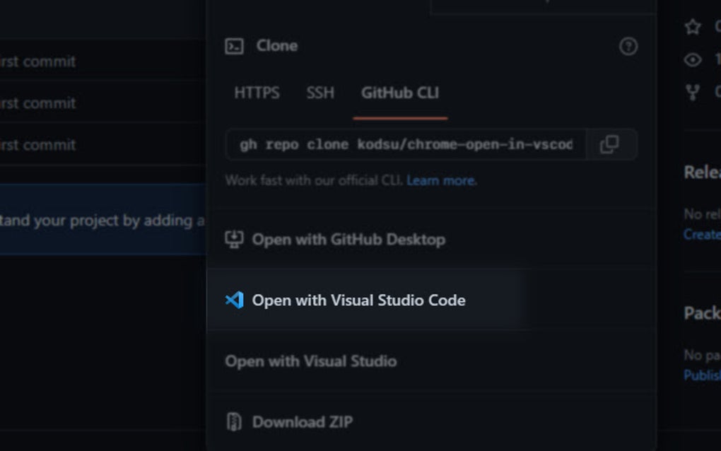 Open GitHub repo in VS Code for Google Chrome - Extension Download
