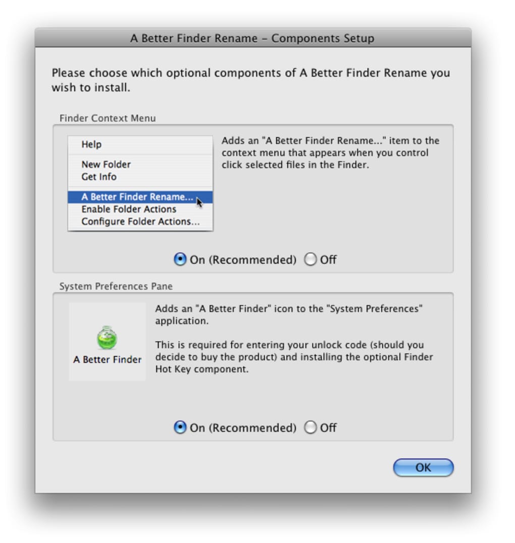 adding a better finder rename to right click on mac