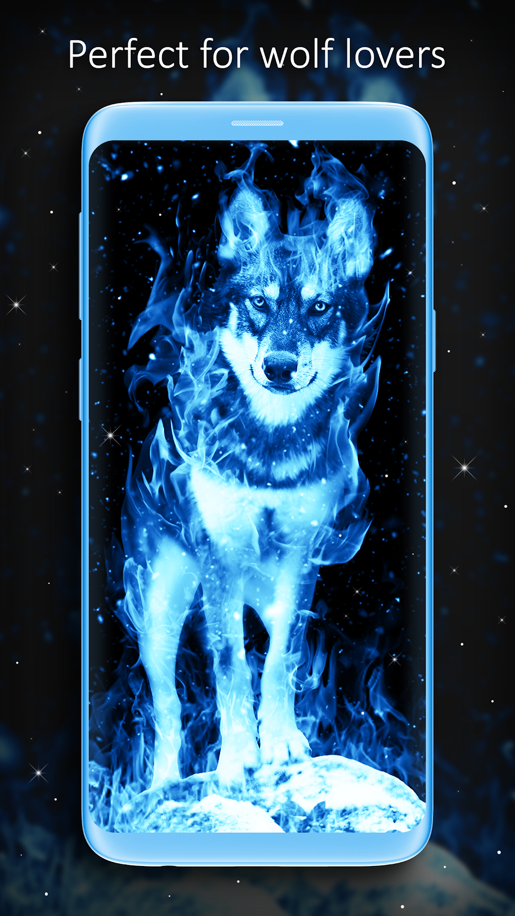 Ice Fire Wolf Wallpaper для Android — Скачать