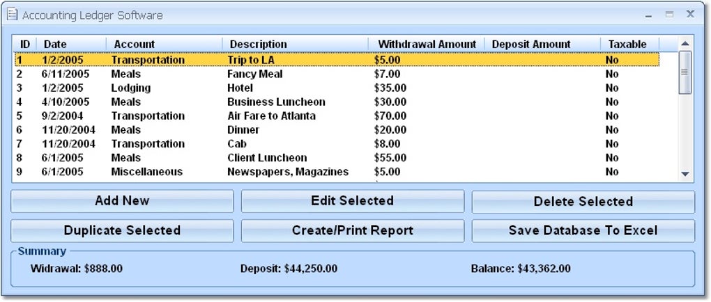 Party Ledger Format In Excel Free Download