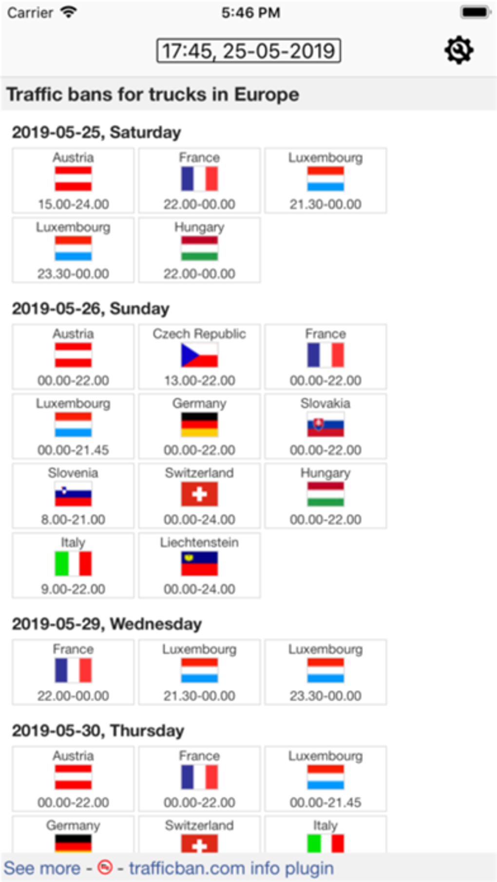 Trafficban запреты для грузовиков. Traffic ban.