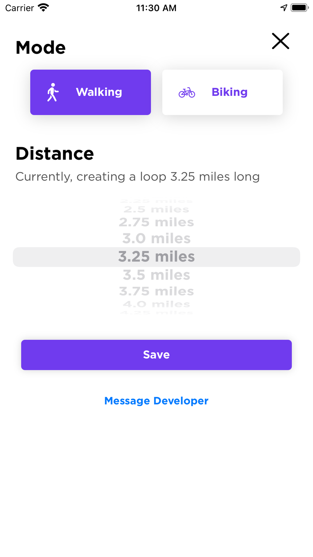 IPhone Walking Routes 
