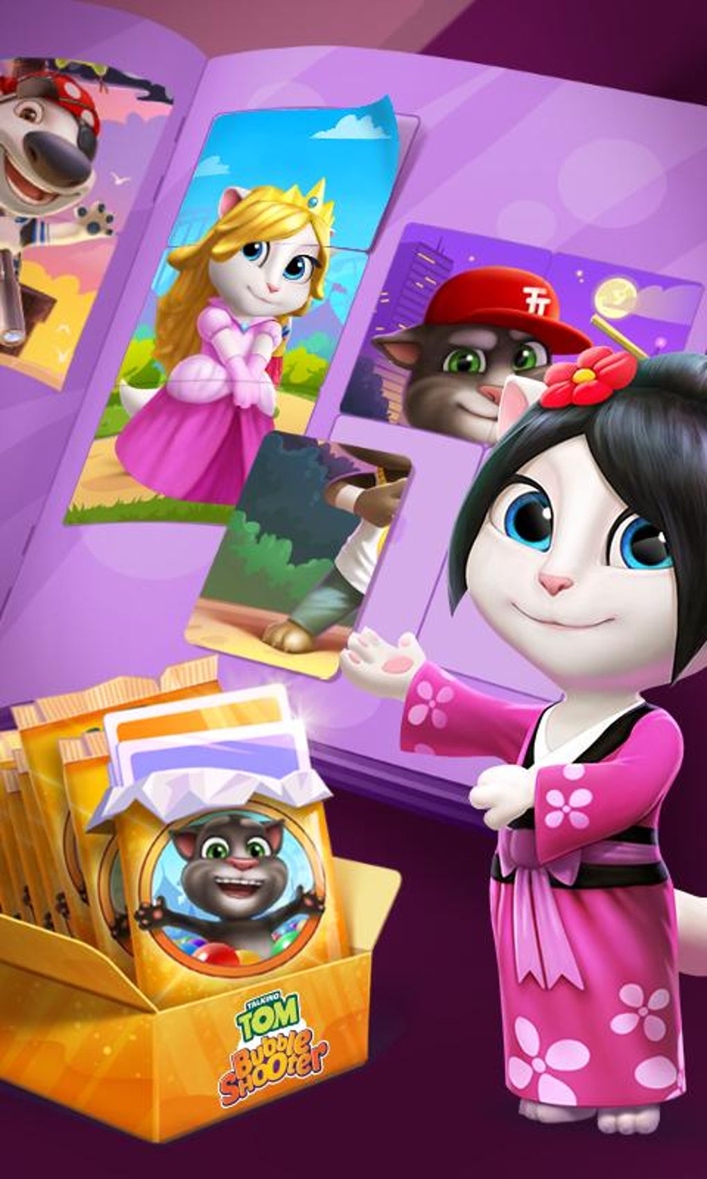 Talking tom shop bubble shooter