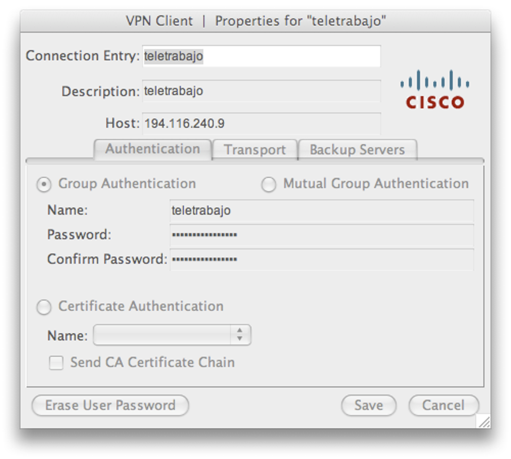 cisco anyconnect vpn client mac setup