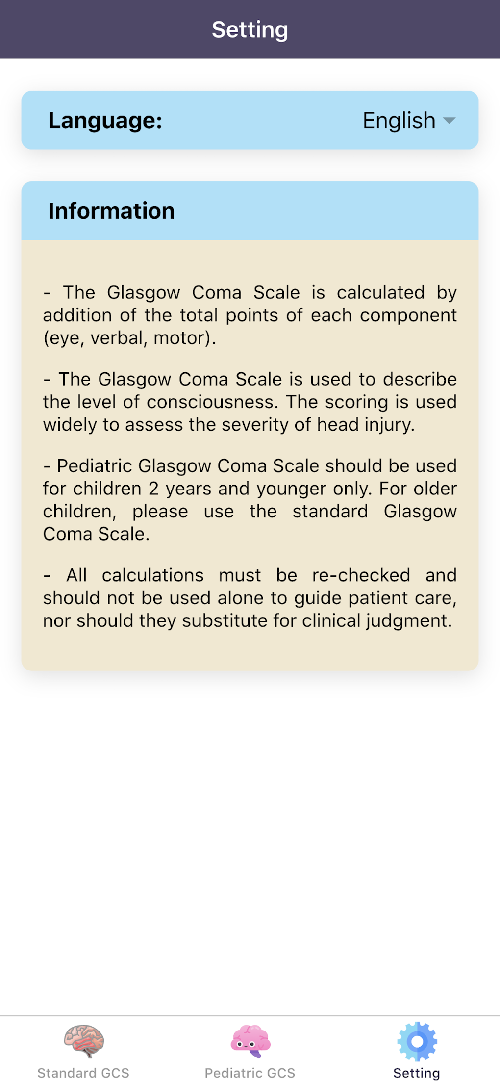Glasgow Coma Scale GCS Score Android 