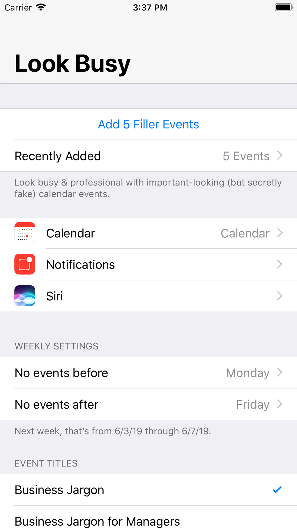 LookBusy Fake Calendar Events for iPhone Download