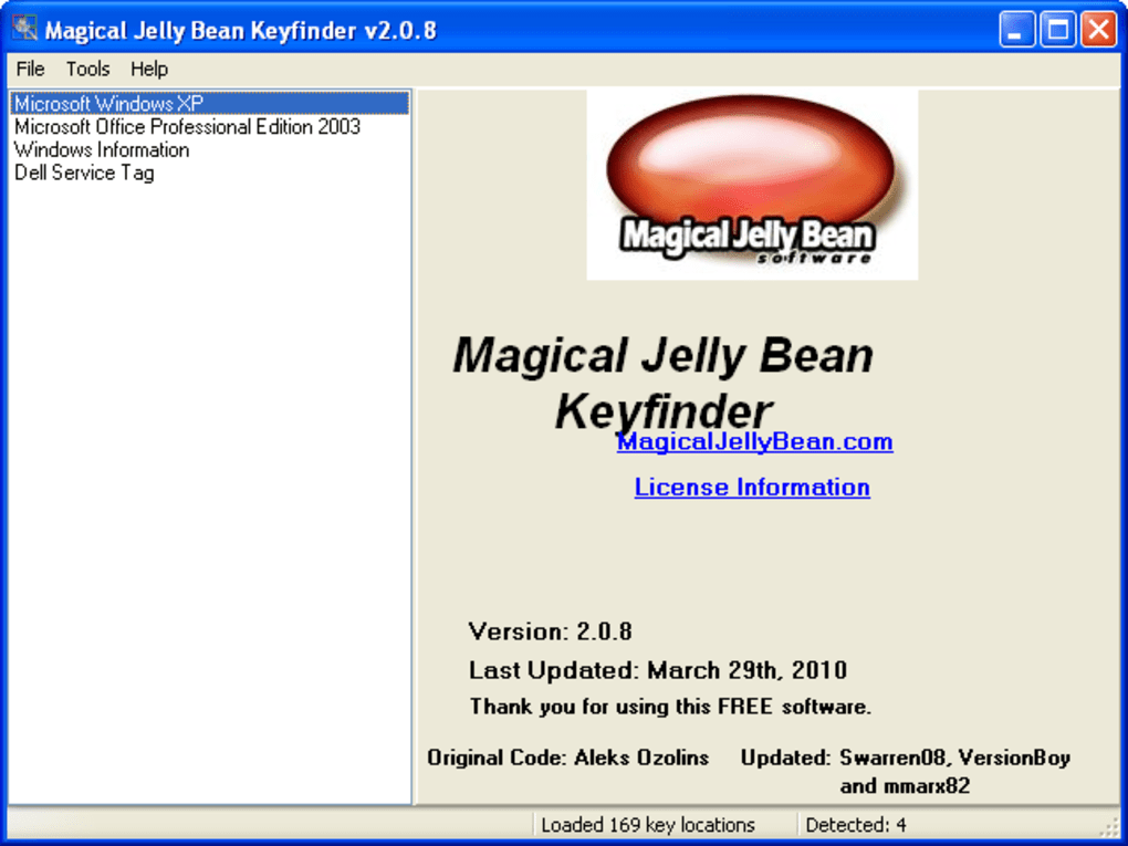 the magical jelly bean keyfinder program