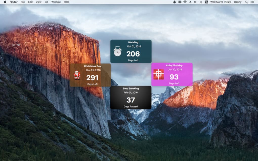 macbook countdown widget