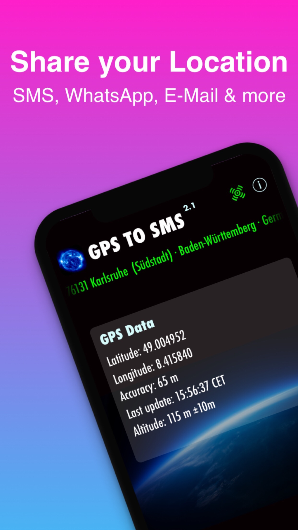 GPS to SMS 2 - Try it для iPhone — Скачать