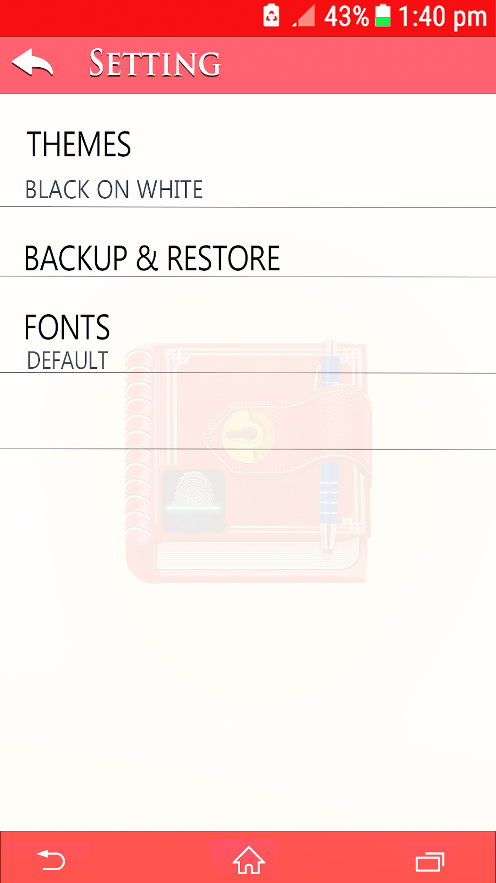 Android Daily Routine Diary 