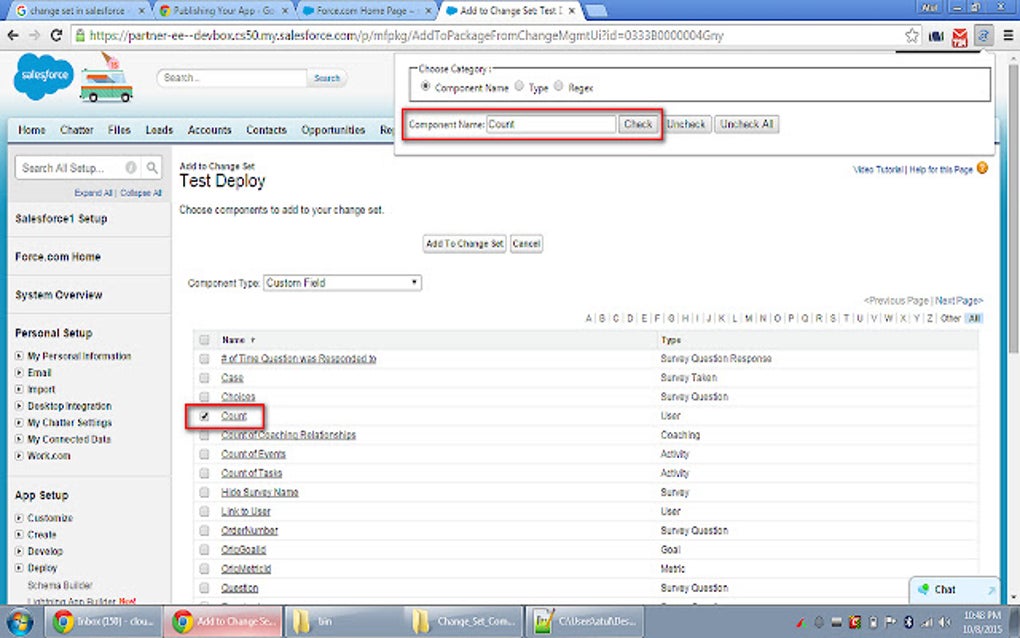 Change setting. Selector component.