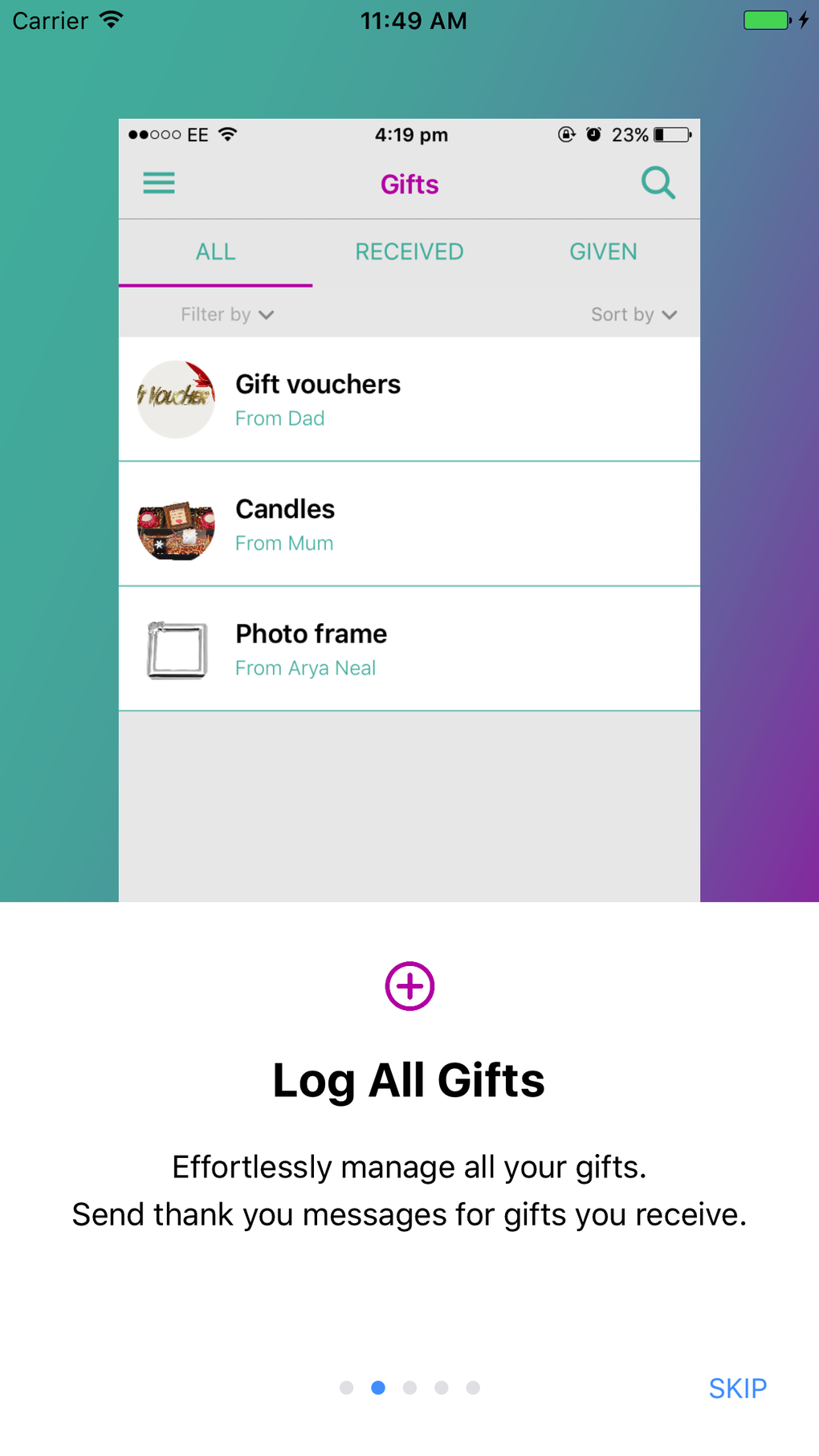 GiftLog Gift List Manager for iPhone Download