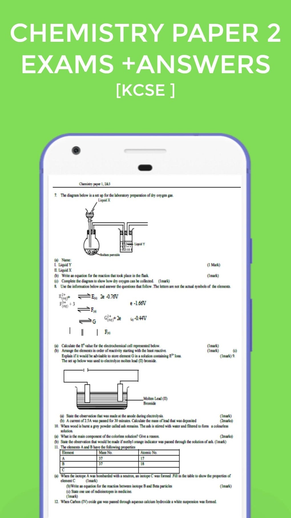 Chemistry Mock Exams Answers for Android - Download