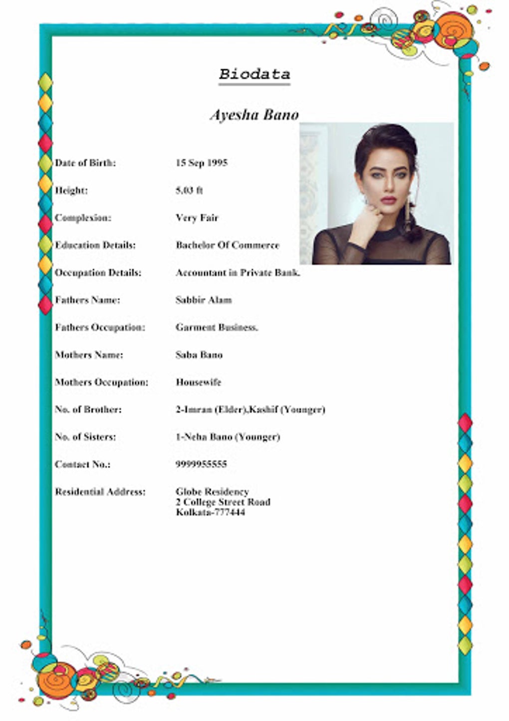 Muslim Marriage Biodata Maker Android 