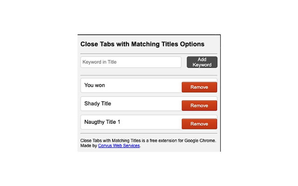 Close tabs with matching titles para google chrome extens o download