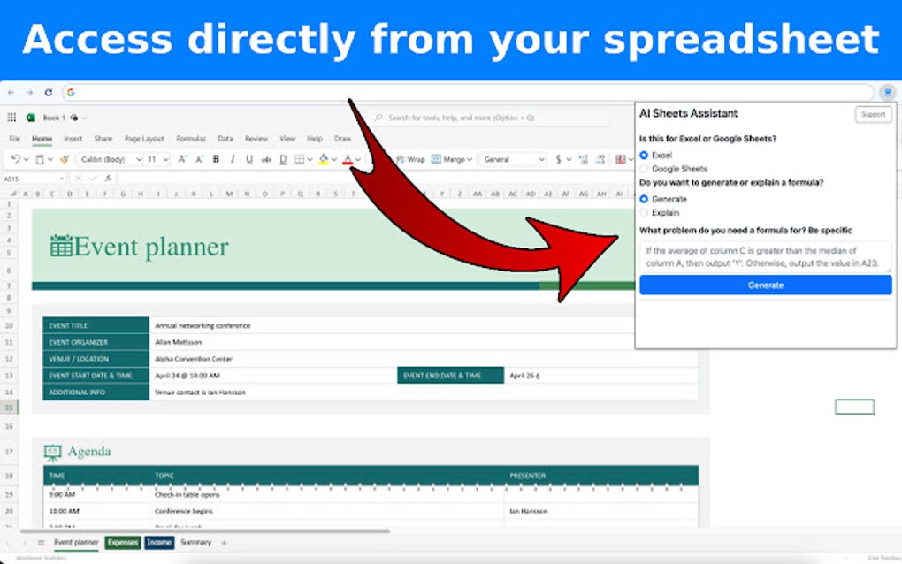 Ai Sheets Assistant - For Excel & Sheets For Google Chrome - Extension 
