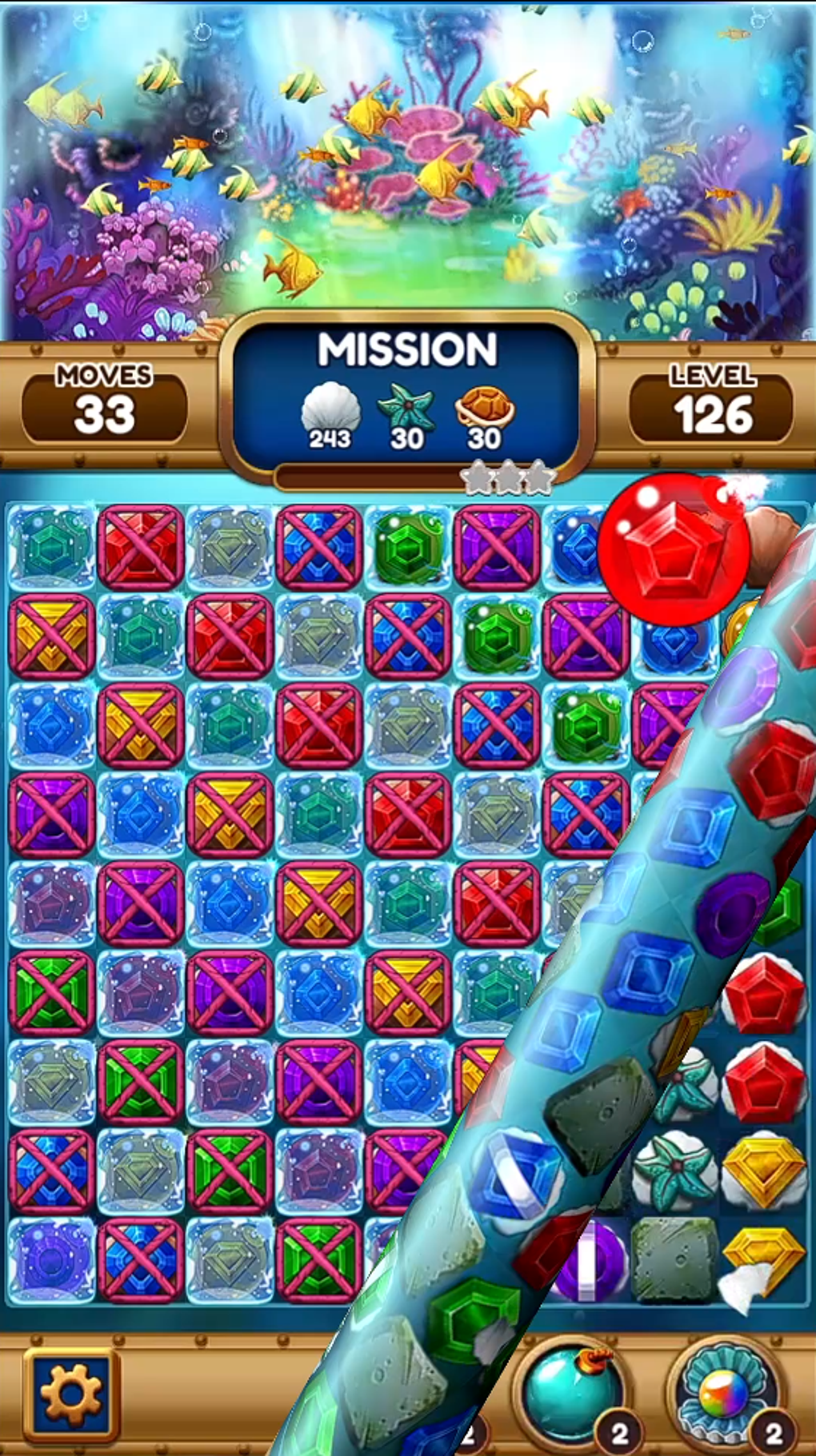 Match 3 Game Ocean World Games Level 123 