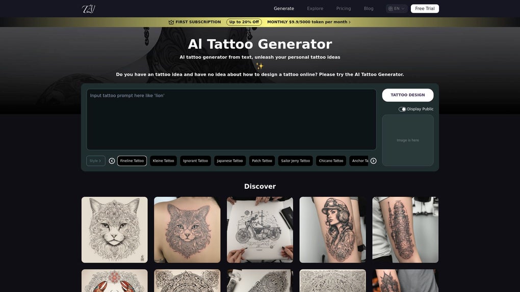 Tattoo AI Design for AI Design: review, features & use cases